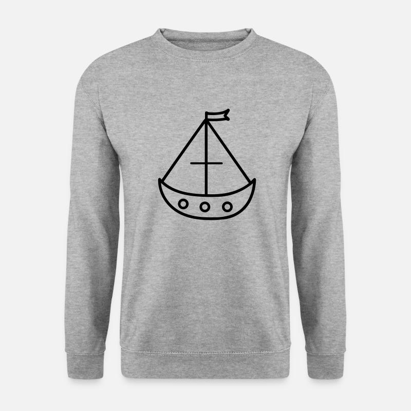 Piratenschiff - Unisex Pullover - Weißgrau meliert