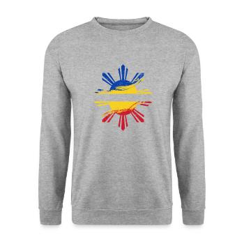 Philippines Filipino Flag Pride I Gift - Unisex Sweatshirt - salt & pepper - Front - Alina (178cm) & Michal (187cm)