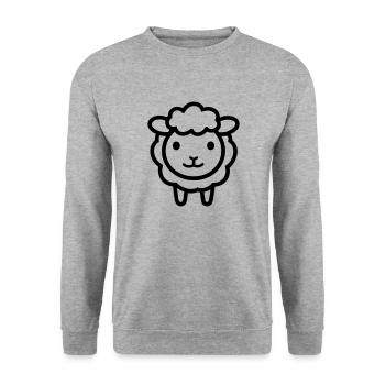 sheep - Unisex Sweatshirt - salt & pepper - Front - Alina (178cm) & Michal (187cm)
