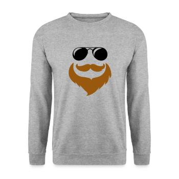 Lunettes de soleil Moustache - Sweat-shirt Unisexe - gris chiné - Devant - Alina (178cm) & Michal (187cm)