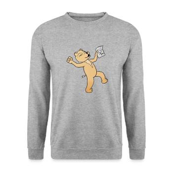 Schule - Unisex Pullover - Weißgrau meliert - Vorne - Alina (178cm) & Michal (187cm)