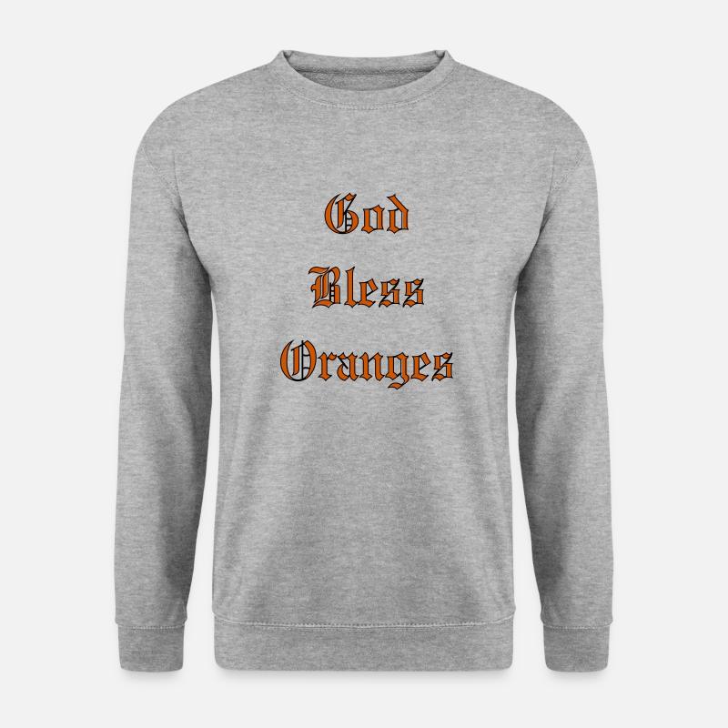 GodBlessOranges - Unisex Pullover - Weißgrau meliert