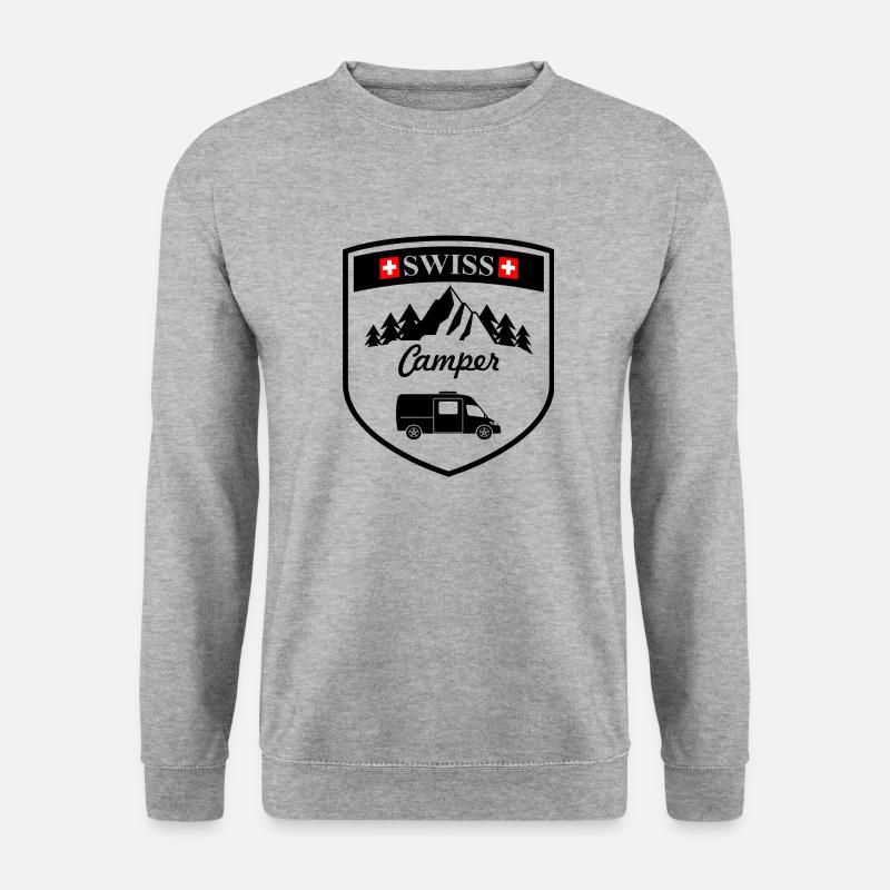 Schweizer Wohnmobil schwarz - Unisex Pullover - Weißgrau meliert