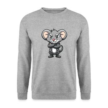 souris - Sweat-shirt Unisexe - gris chiné - Devant - Alina (178cm) & Michal (187cm)