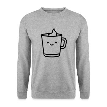 Mug de café - Sweat-shirt Unisexe - gris chiné - Devant - Alina (178cm) & Michal (187cm)