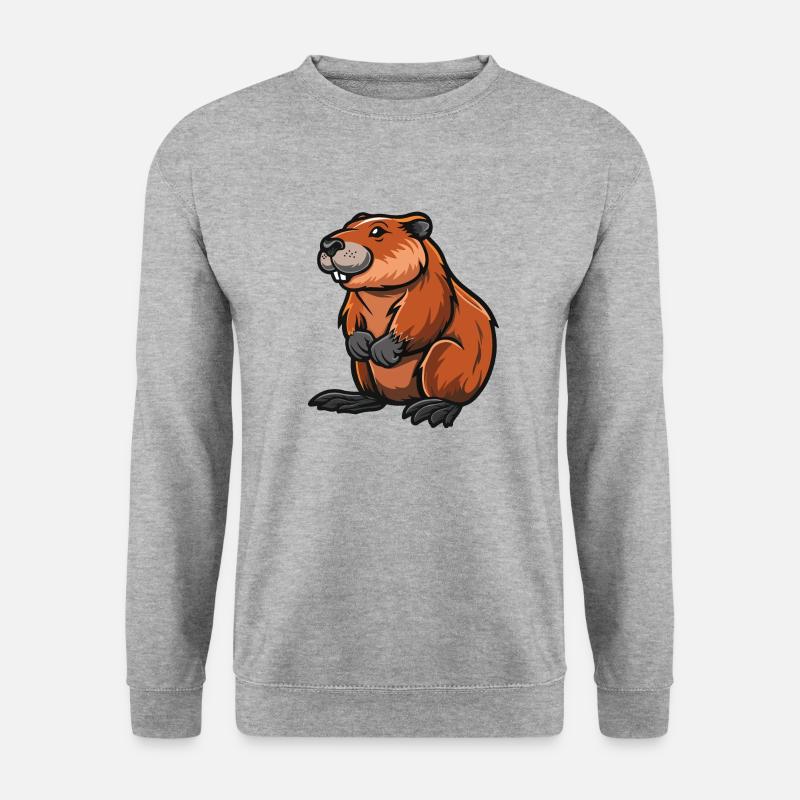hamster comic - Unisex Pullover - Weißgrau meliert