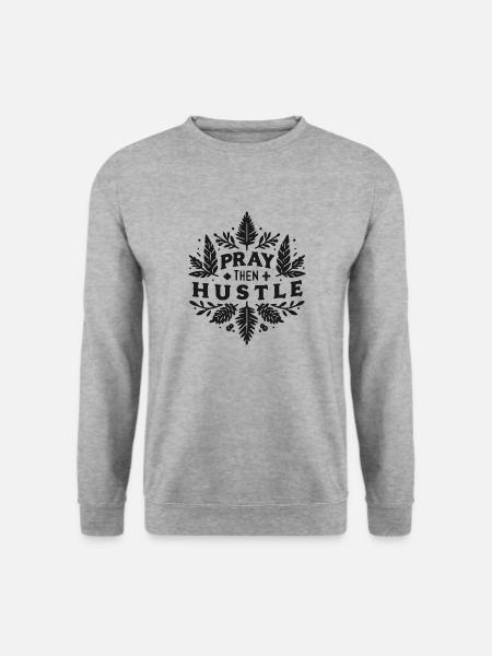 Bete dann: Hektik - Unisex Pullover - Weißgrau meliert