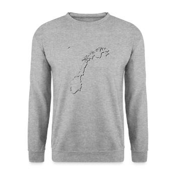 Norway map as outline - Unisex Sweatshirt - salt & pepper - Front - Alina (178cm) & Michal (187cm)