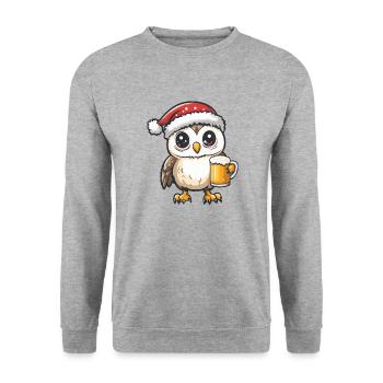 Bière de Noël Owl - Sweat-shirt Unisexe - gris chiné - Devant - Alina (178cm) & Michal (187cm)