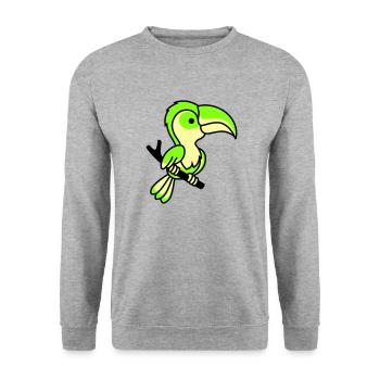 papagei - Unisex Pullover - Weißgrau meliert - Vorne - Alina (178cm) & Michal (187cm)