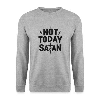 Not Today Satan - Unisex Sweatshirt - salt & pepper - Front - Alina (178cm) & Michal (187cm)