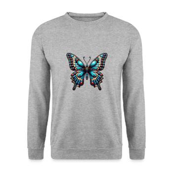 Papillon - Sweat-shirt Unisexe - gris chiné - Devant - Alina (178cm) & Michal (187cm)