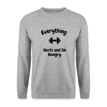Tout me fait mal et j’ai faim - Sweat-shirt Unisexe - gris chiné - Devant - Alina (178cm) & Michal (187cm)