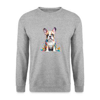 French Bulldog Playful Adorable Fun Animal Color - Unisex Sweatshirt - salt & pepper - Front - Alina (178cm) & Michal (187cm)
