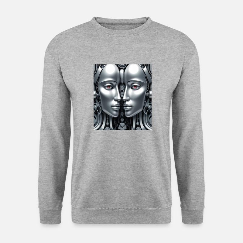 Robotergestützte mechanische Fläche - Unisex Pullover - Weißgrau meliert