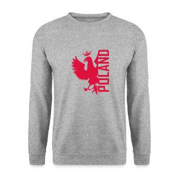 Aigle Polska - Polen - Adler - Pologne - Sweat-shirt Unisexe - gris chiné - Devant - Alina (178cm) & Michal (187cm)