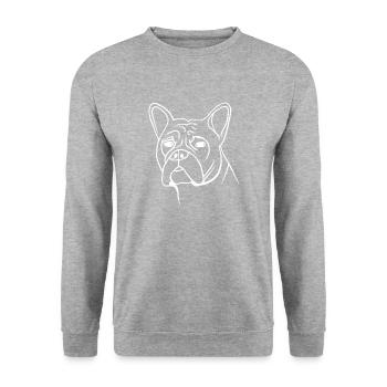 Bruno white - Unisex Sweatshirt - salt & pepper - Front - Alina (178cm) & Michal (187cm)