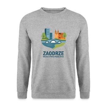 Zaodrze – die andere Seite voller Leben – Opole - Unisex Pullover - Weißgrau meliert - Vorne - Alina (178cm) & Michal (187cm)