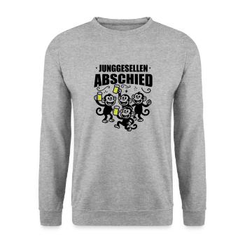 Junggesellenabschied Jga Affen Bier - Unisex Pullover - Weißgrau meliert - Vorne - Alina (178cm) & Michal (187cm)