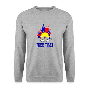 free tibet - Unisex Sweatshirt - salt & pepper - Front - Alina (178cm) & Michal (187cm)