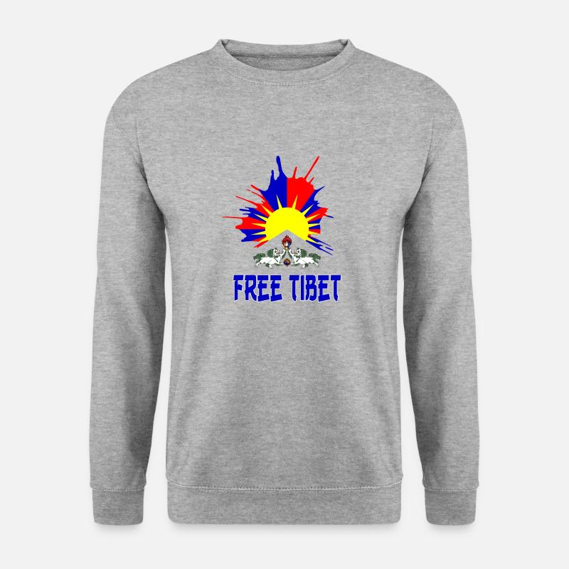 free tibet - Unisex Pullover - Weißgrau meliert