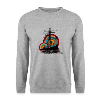 electric - Unisex Pullover - Weißgrau meliert - Vorne - Alina (178cm) & Michal (187cm)