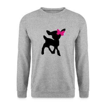 Sweet Dear [friswit.nl] - Unisex Pullover - Weißgrau meliert - Vorne - Alina (178cm) & Michal (187cm)