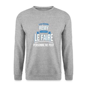 Rémy personne ne peut cadeau - Sweat-shirt Unisexe - gris chiné - Devant - Alina (178cm) & Michal (187cm)
