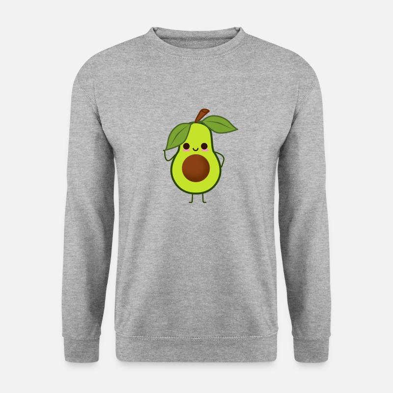 Süße Avocado - Unisex Pullover - Weißgrau meliert