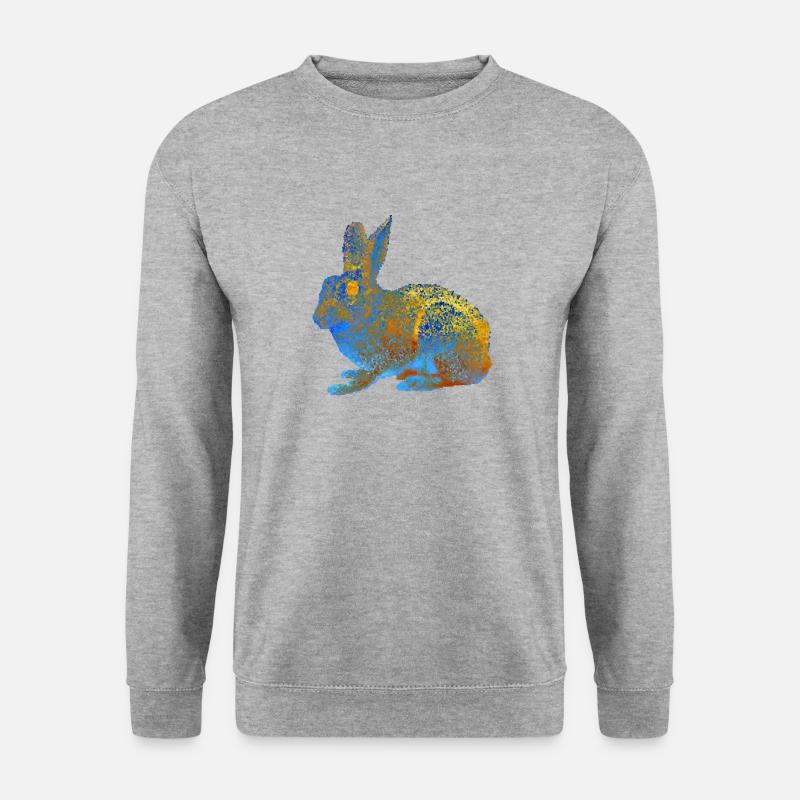 KANINCHEN MOSAIK night gold - Unisex Pullover - Weißgrau meliert