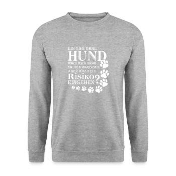 Hund Labrador Agility Tierschutz - Unisex Pullover - Weißgrau meliert - Vorne - Alina (178cm) & Michal (187cm)