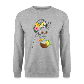 Club Tropicana - Unisex Sweatshirt - salt & pepper - Front - Alina (178cm) & Michal (187cm)