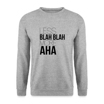 less blah blah - Unisex Sweatshirt - salt & pepper - Front - Alina (178cm) & Michal (187cm)