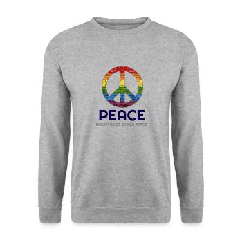 World Peace, Peace, Peace Symbol, Peace Sign, - Unisex Sweatshirt - salt & pepper - Front - Alina (178cm) & Michal (187cm)