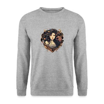 hearts pattern 6 - Sweat-shirt Unisexe - gris chiné - Devant - Alina (178cm) & Michal (187cm)