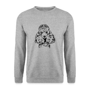 PUDEL small poodle miniature poodle Wilsigns dog portrait - Unisex Sweatshirt - salt & pepper - Front - Alina (178cm) & Michal (187cm)