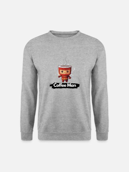 Coffee Man - Unisex Pullover - Weißgrau meliert