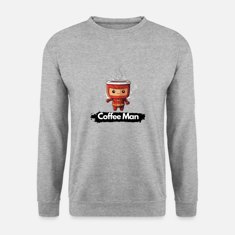 Coffee Man - Unisex Pullover - Weißgrau meliert