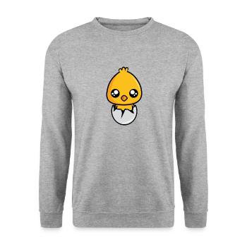 Kücken hatches from the egg! - Unisex Sweatshirt - salt & pepper - Front - Alina (178cm) & Michal (187cm)