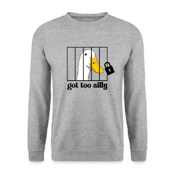 L’oie derrière les barreaux - Sweat-shirt Unisexe - gris chiné - Devant - Alina (178cm) & Michal (187cm)