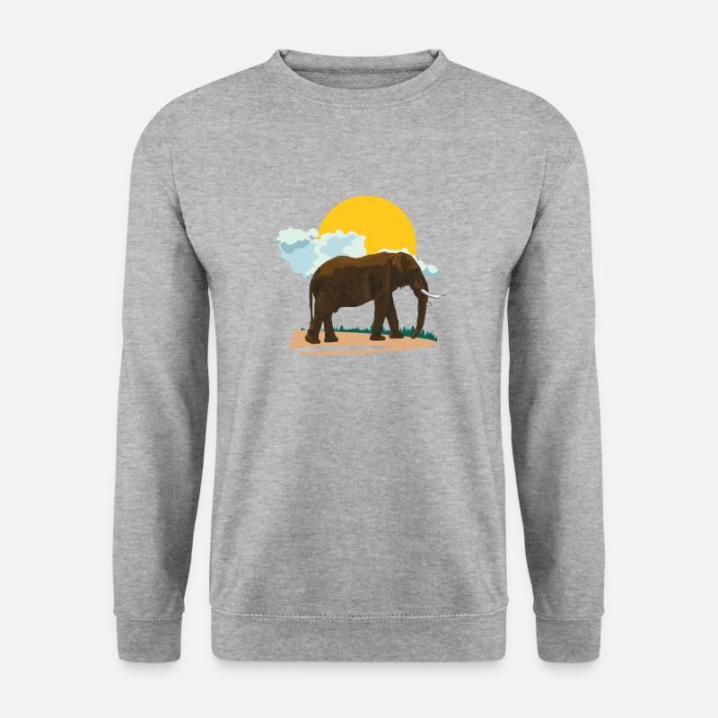 Elefant oder doch Elephant? - Unisex Pullover - Weißgrau meliert
