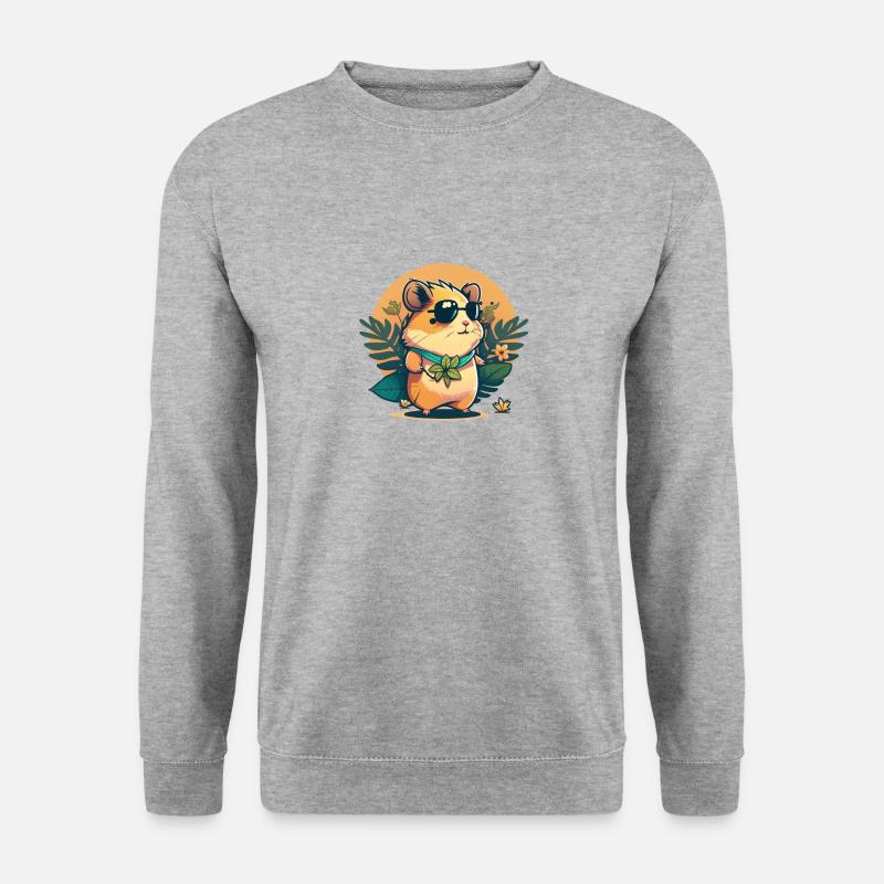 Cool Hamster 1 - Unisex Pullover - Weißgrau meliert
