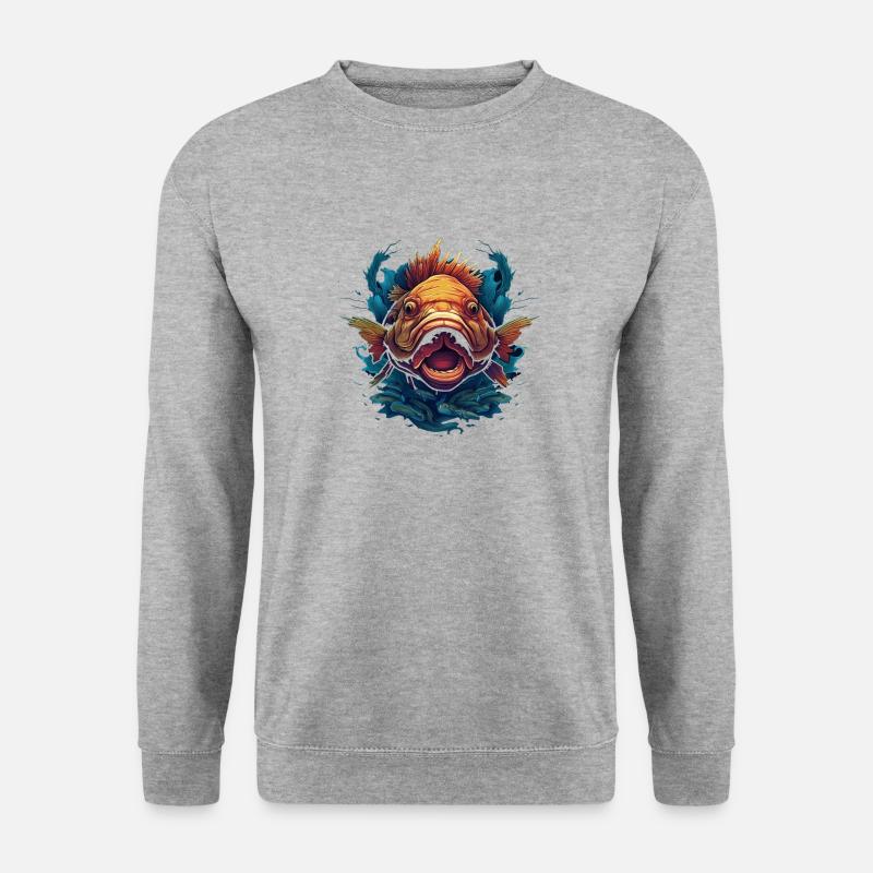 fish head 2 - Unisex Sweatshirt - salt & pepper