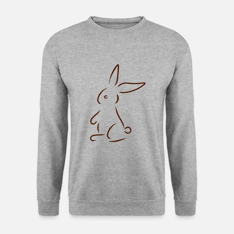 Hase - Unisex Pullover - Weißgrau meliert