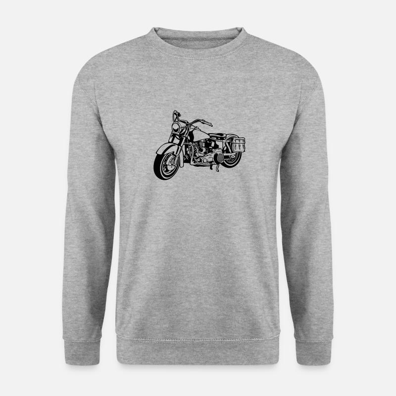 Chopper Motorrad 10_schwarz - Unisex Pullover - Weißgrau meliert