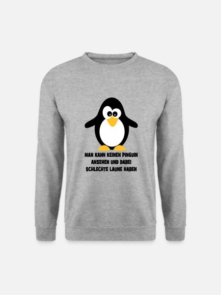 Pinguin - Unisex Pullover - Weißgrau meliert