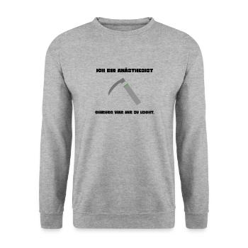 Anesthésiste, médecins ambulanciers - Sweat-shirt Unisexe - gris chiné - Devant - Alina (178cm) & Michal (187cm)