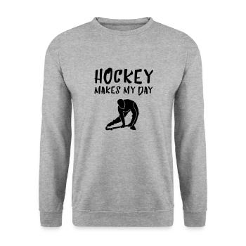 HOCKEY fait mon jour - Sweat-shirt Unisexe - gris chiné - Devant - Alina (178cm) & Michal (187cm)