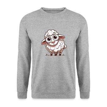 Sheep - Unisex Sweatshirt - salt & pepper - Front - Alina (178cm) & Michal (187cm)