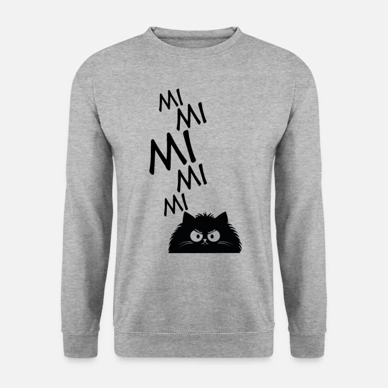 MiMiMi-Katze - Unisex Pullover - Weißgrau meliert